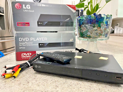 LG DVD Player, Model DP122, With Remote, Cables, and Original Box