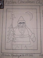 Father Christmas Chops Tree Manley Rug Pattern Monk's Cloth Black Sheep Wool