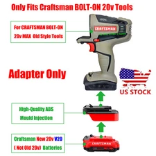 1x Adapter for Craftsman Bolt-On 20v MAX Tool To Craftsman V20 NEW 20v Batteries
