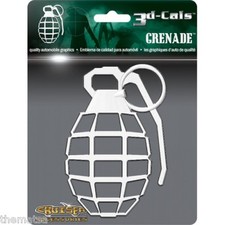 3D CALS GRENADE CHROME AUTO CAR STICKER DECAL EMBLEM MADE IN USA