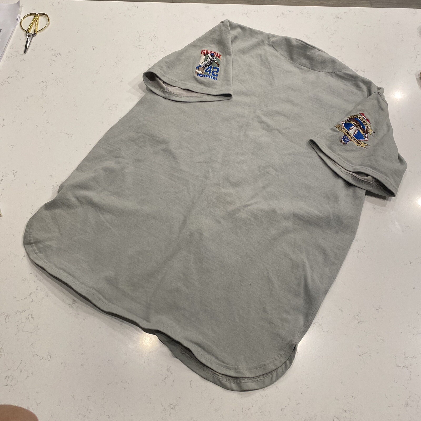 Boston Red Sox by Southland Gray Short Sleeves 44 Jackie Robinson 100