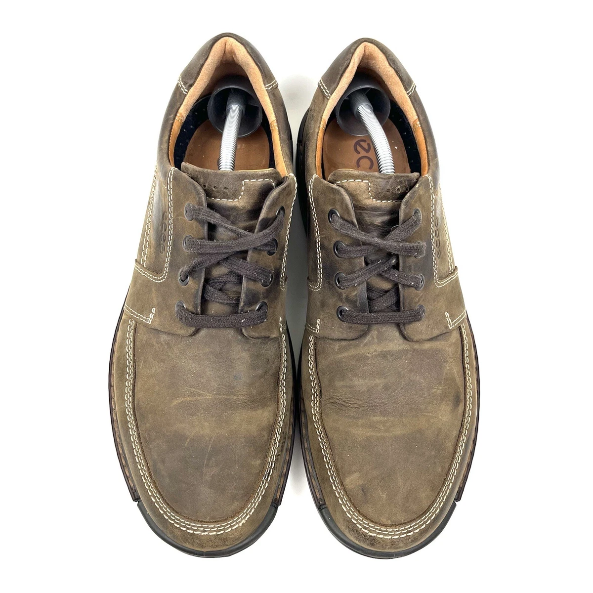 ECCO Fusion II Mens Size EU 45 US 11 11.5 Tie Cocoa Brown Nubuck