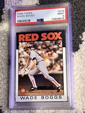 PSA 9 MINT BASEBALL CARD 1986 TOPPS HOF WADE BOGGS BOSTON RED SOX
