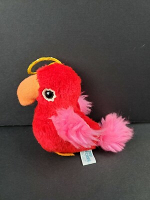 Dan Brechner Vintage Red Puffer Parrot 4'' Stuffed Plush Animal Dangler Ornament