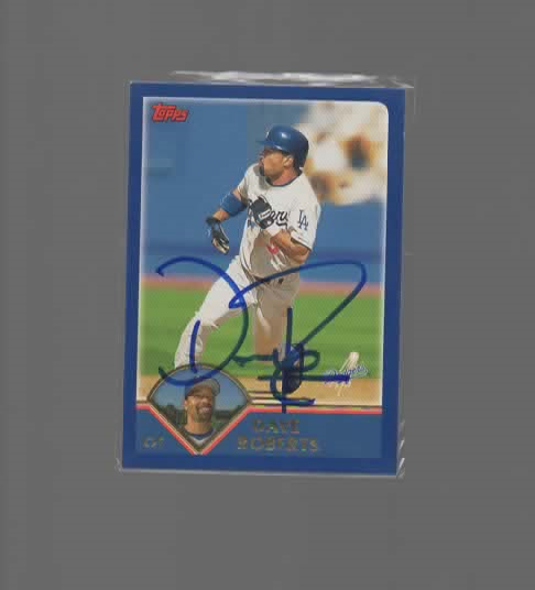 DAVE ROBERTS LOS ANGELES DODGERS MANAGER AUTOGRAPHED BASEBALL CARD
