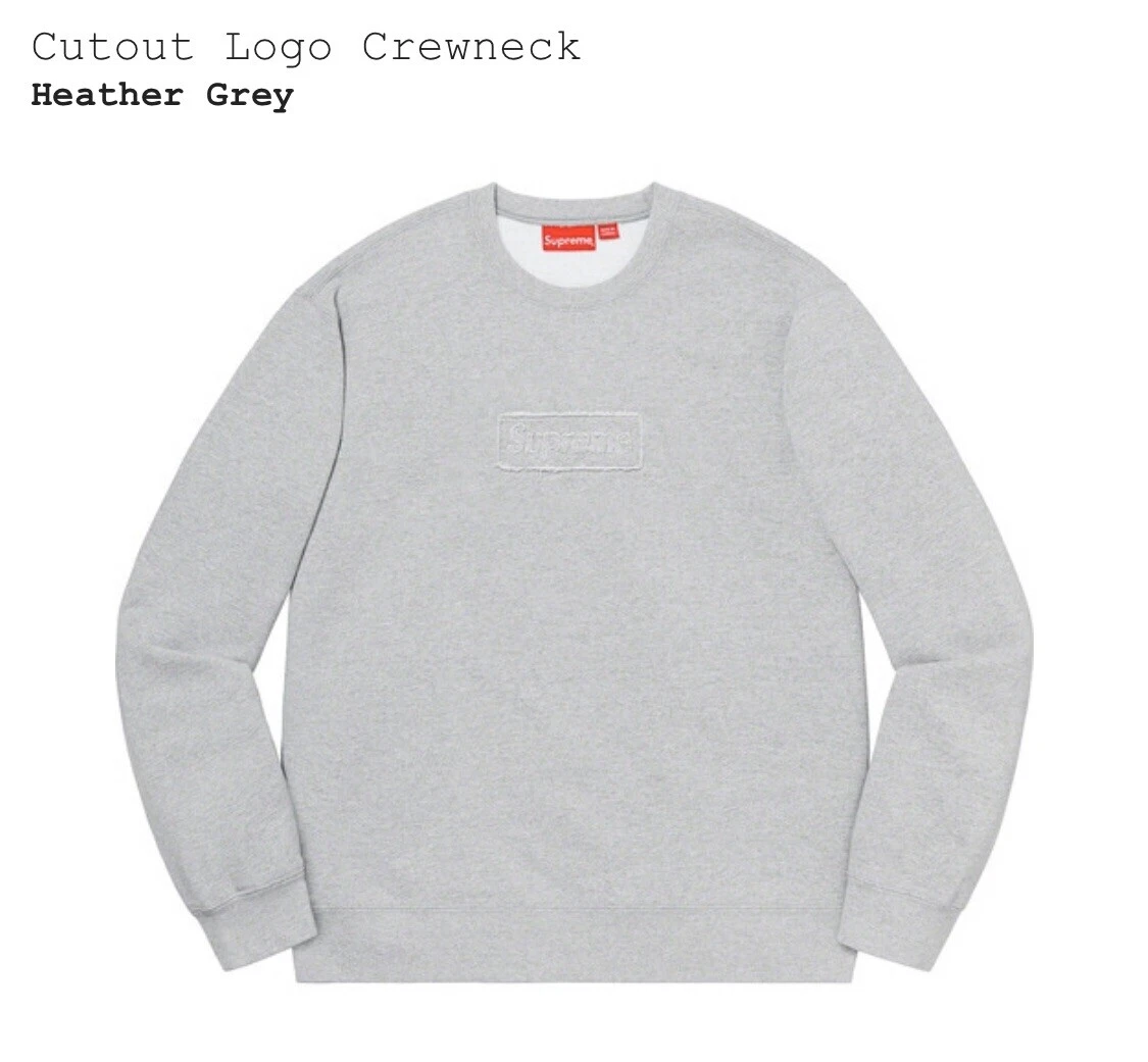 スウェットsupreme Cutout Logo Crewneck S grey