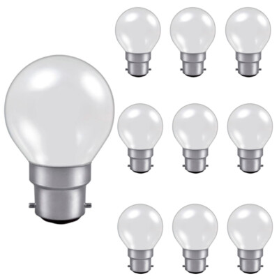 Golfball 45 mm rund 60W B22D Opal 10er-Pack