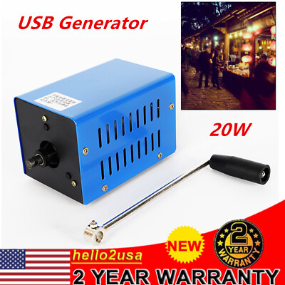 Hand Crank Generator Dynamo Emergency Generator 12/15V USB Charging Portable