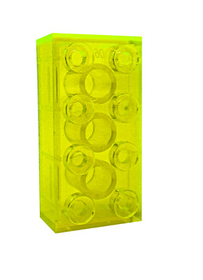 Minizfigs 2x4 Classic Building Bricks Blocks 100 PCS Toy Set (Trans Yellow) 3001