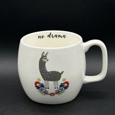 OPAL HOUSE Target Llama Mug Porcelain White Coffee Tea Cup No Drama Llama 16 oz