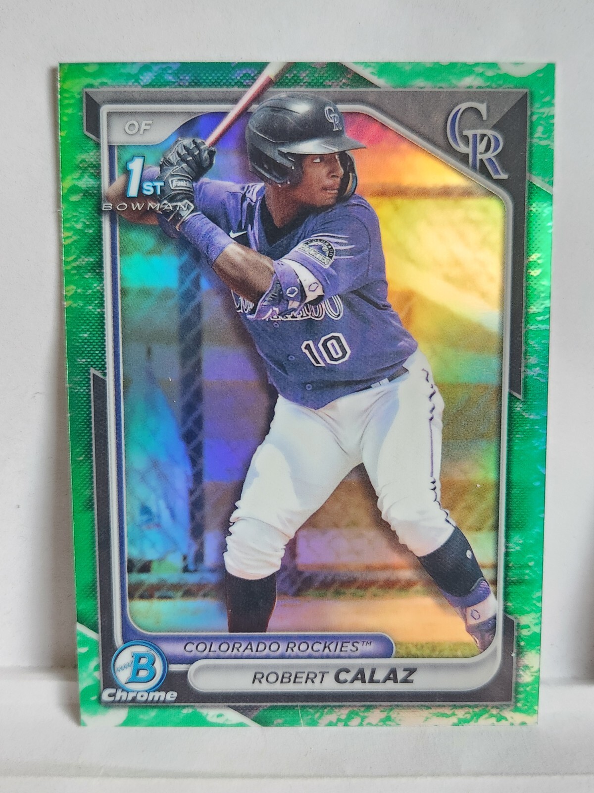 2024 Bowman Chrome Robert Calaz Lunar Glow Refractor BCP-131 Rockies