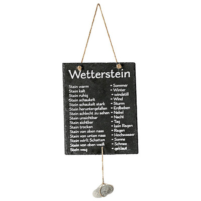 Wetterstation Stein auf Schiefertafel Wettertafel Schild Tafel beschriftet 20 x 
