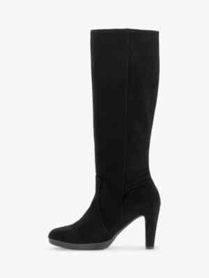 Gabor Frances Suede Ladies Long Boots Black UK Medium UK