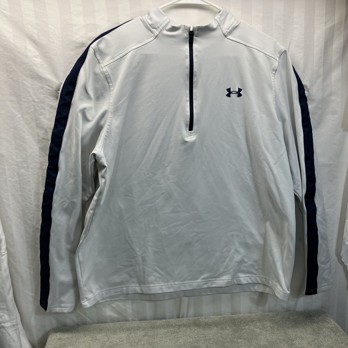 Under Armor Golf Storm Pullover 1/4 Zip Loose Fit White