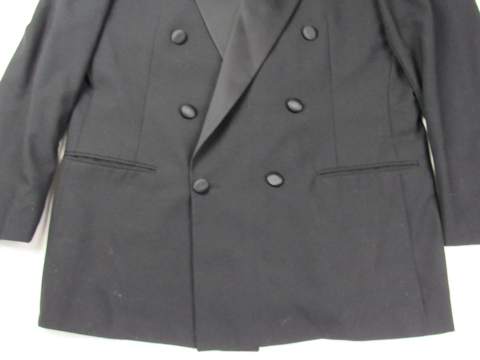 复古 Lanvin 双排扣羊毛燕尾服夹克 尺寸 44R? 美国制造精美形状! — 第 4/4 张图片