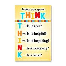 80841 Think Before You Speak Classroom Motivational Wall Print Poster US