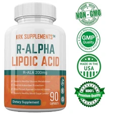 1 Pack R-ALA R-Alpha Lipoic Acid 200mg Antioxidant Blood Sugar Formula Glucose