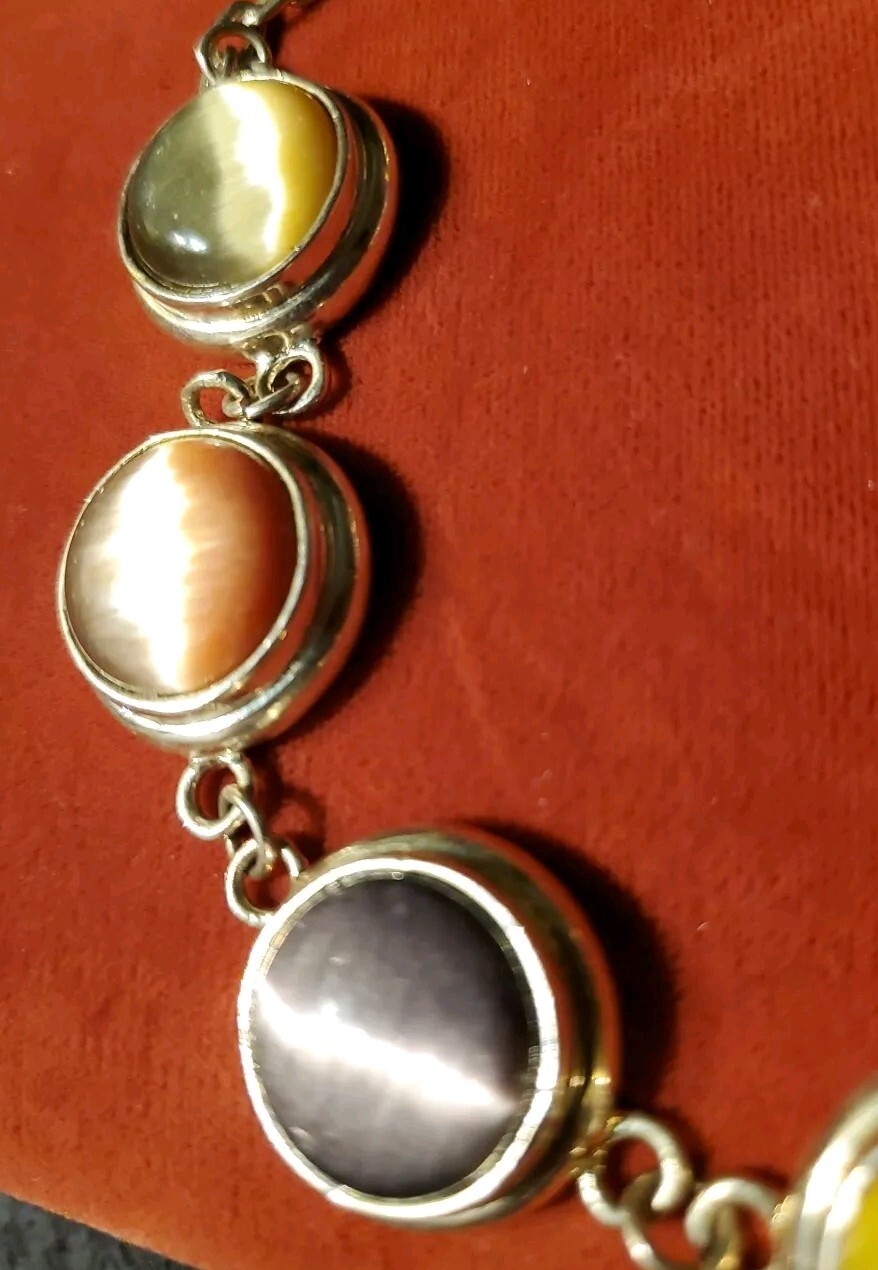 Signed BEST Silvertone Multi Colored Design Butto… - image 2