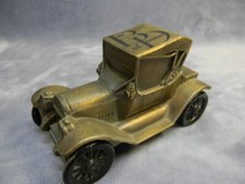 VINTAGE BANTHRICO 1915 FORD ROADSTER BRASS COLORED METAL COIN BANK