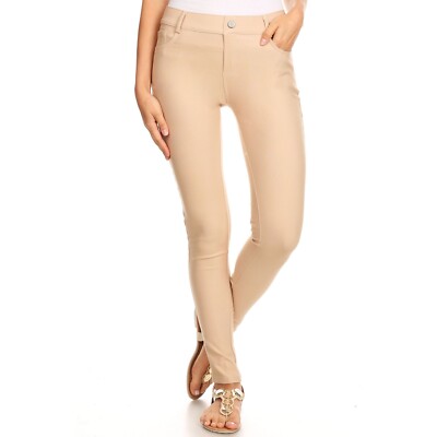 Women's 5 Pocket Color Jeggings Stretchy Pants Jeans Leggings Plus Size Included