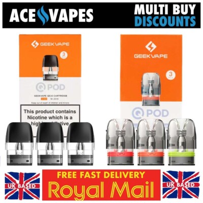 q pod geekvape Geekvape Side Fill Q Pod 2ml 1.2Ohm Pod (Pack of 3) main image 1