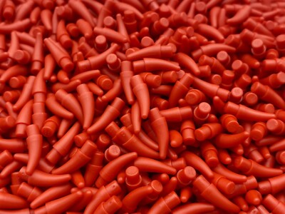 Lego Parts Lot x (20) Ct ~ Red Barb / Claw / Horn / Tooth - Small ~ No 53451