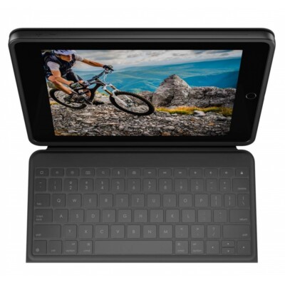 Logitech Rugged Folio Tastatur und Hülle für iPad 7. 8. 9. Gen. QWERTZ graphite