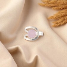 Rose Chalcedony Gemstone 925 Stamped Silver Handmade Jewelry Ring Gift For Women