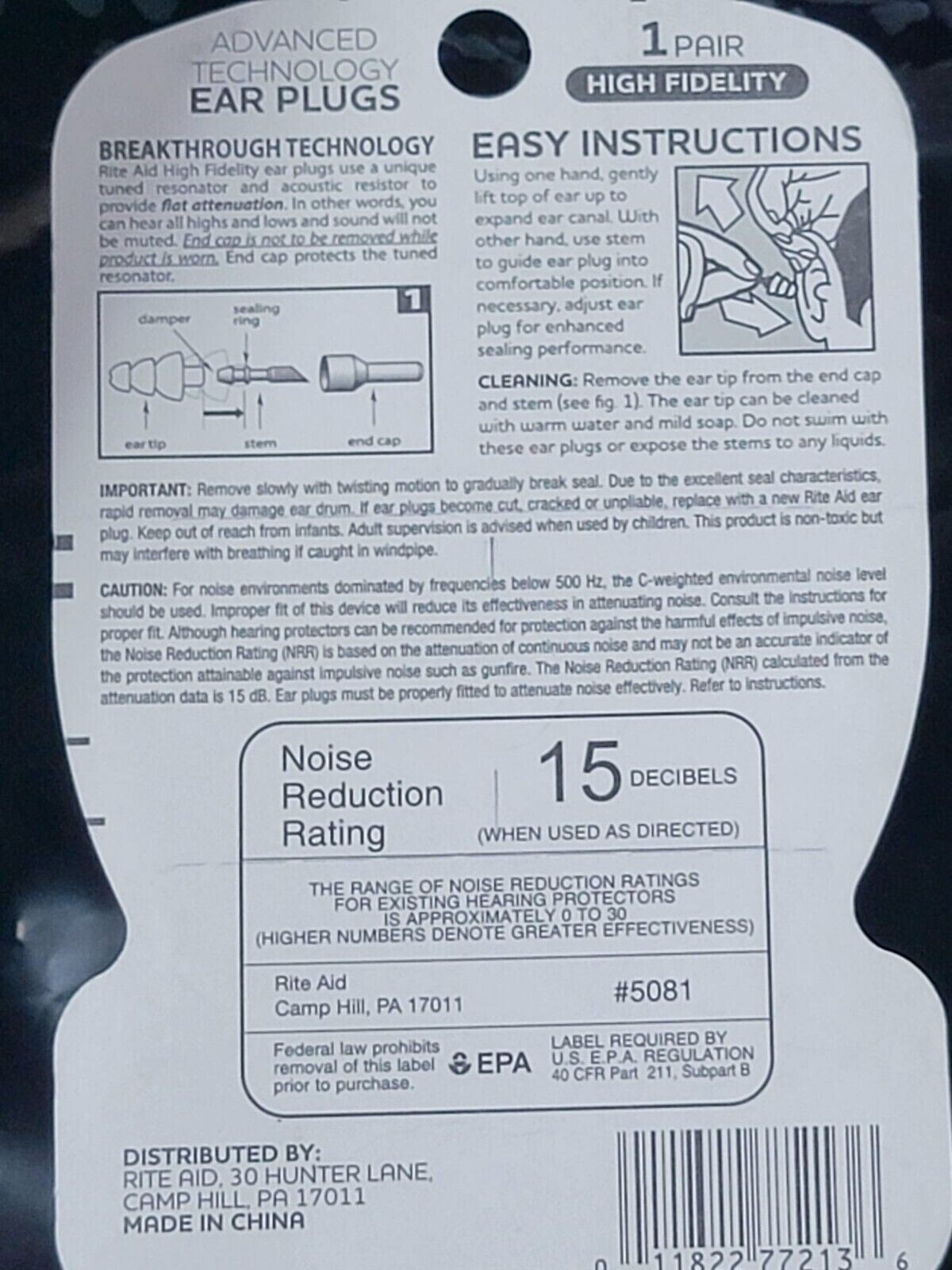 Ear Plugs in Plastic Cases NRR Soft Reusable Waterproof RITE AID eBay