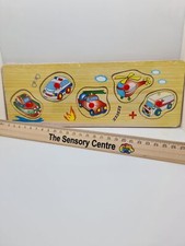 Image of Wooden Peg Puzzle - Emergency Services Vehicles