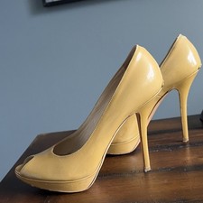 AUTHENTIC Christian Dior Patent Leather Peep ...