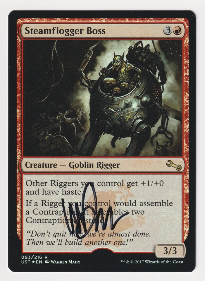 Signed FOIL Steamflogger Boss Proof Sketch MP Unstable Artist Warren Mahy MTG AP - Image 2 of 2