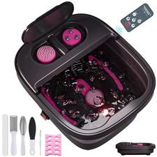 Collapsible Foot Bath, Foot Spa Bath Massager with Heat, Bubble, Remote Control,