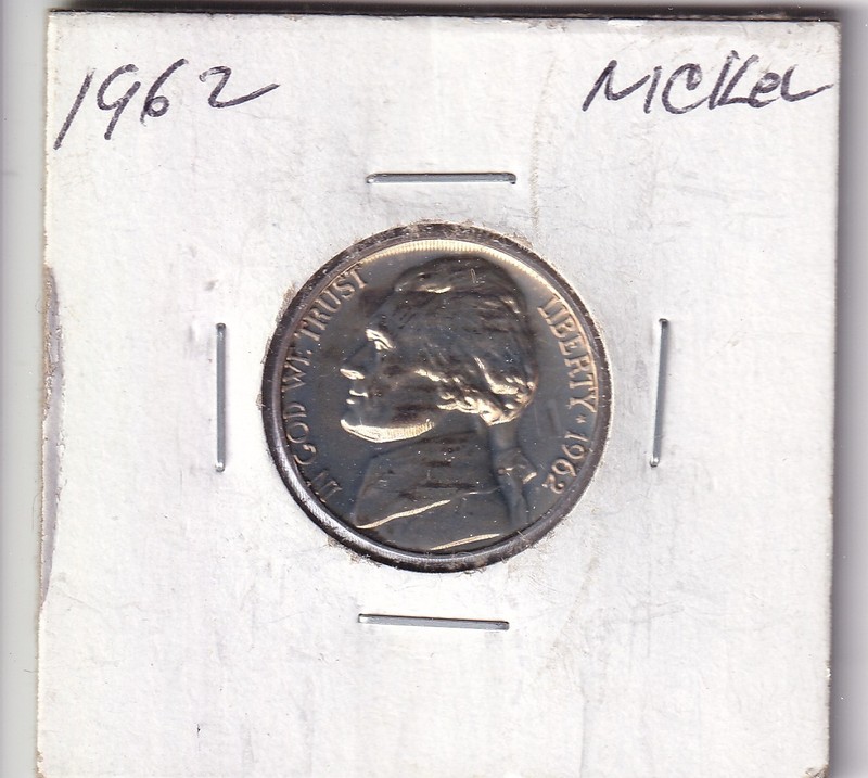 1962 Proof Jefferson Nickel 5c Coin Fine Condition #2012
