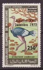 MAURETANIEN 1973 Aufdrtuck Apollo 17 Mi. 449 **/MNH