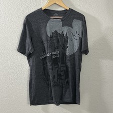 Disney Hollywood Tower of Terror Women s Black Tshirt Spooky Halloween Large