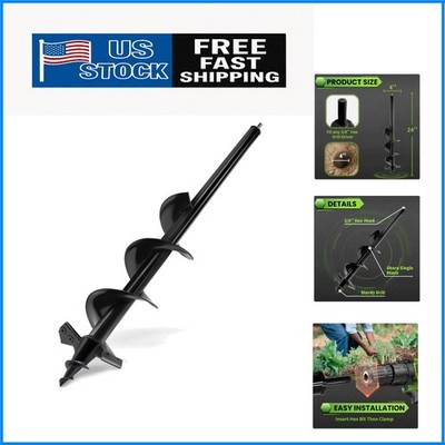 Multi-Functional 4''X24'' Auger Drill Bit for Planting and Installation