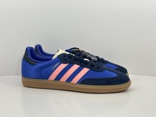 Size 7 Women s Adidas Samba OG Lucid Blue Night Indigo Satin JS1317 New