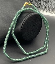 Video Certified Natural A Jade Jadeite Circle Bead Necklace 23 inches 420305