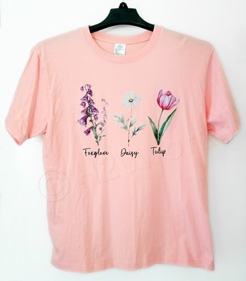 Subtle FDT Women's Large Shirt, Foxglove Daisy Tulip, Anti Trump T