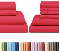 Luxurious Red Queen Bed Sheets Set - 4 6 Piece Collection
