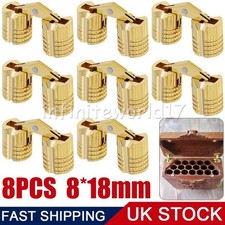8PCS 8*18mm Barrel Hinge Invisible Hidden Hinges New Brass Hinges Cupboard
