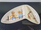 vintage Red Wing Pottery "Round Up" "Chuck Wagon" pattern divided oval