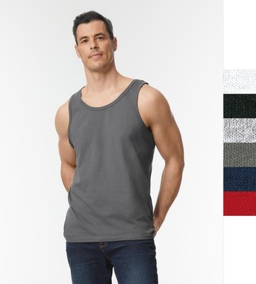 5 Stück Set Herren Fitness Tank Top Gildan breite Träger Deluxe Softstyle Öko-Te