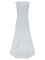 INNA-Glas Dekovase Velsary, Rillen, Klar, 19Cm, Ø9Cm