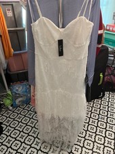 NWT Lulus White Lace Strap Dress Women’s Sz L