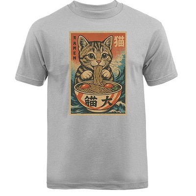 Cat Ramen Noodle Japanese Anime Manga Kawaii Cat Funny Humorous T-shirt