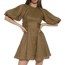Zimmermann Rosa Dress Size 2 / 12 AU / 8 US Green Olive Khaki Laced Laced Mini
