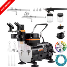 Professional Dual-Action Airbrush 120W Electric Spray Gun Art Nail Tattoo Set