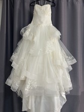 WHITE By Vera Wang Vw351197 Ivory Strapless Tulle tiered wedding dress gown 8